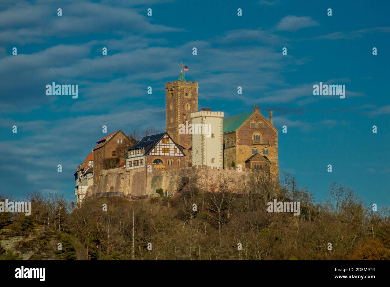 Autumn walk around the beautiful Wartburg Castle in the Thuringian ...
