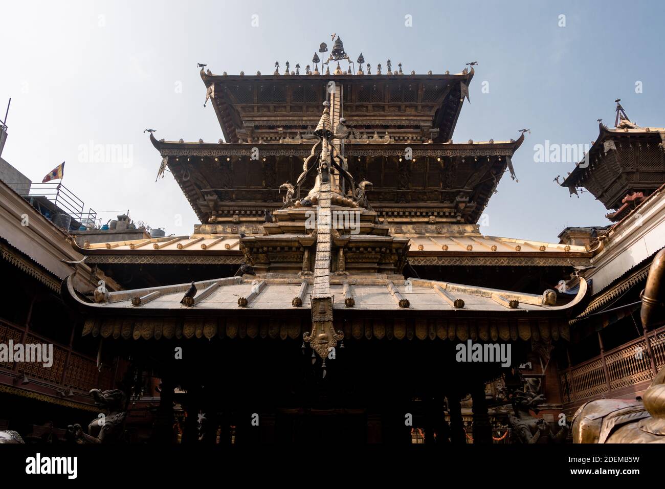 Golden temple, also known as Hiranya Varna Mahavihar is located in Patan, Nepal and is one of the attraction of Patan after Patan Durbar Square. Stock Photo