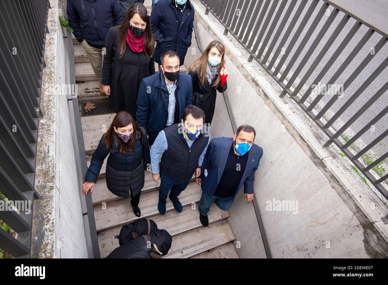 rOMA, MATTEO SALVINI VISITA IL PARCO DI CENTOCELLE Stock Photo