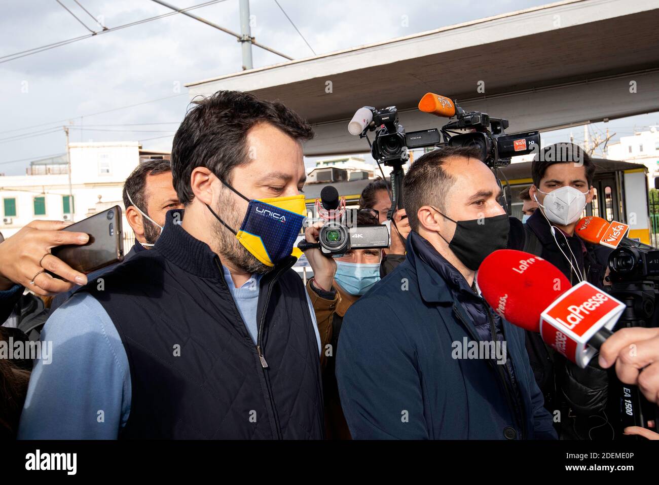 rOMA, MATTEO SALVINI VISITA IL PARCO DI CENTOCELLE Stock Photo