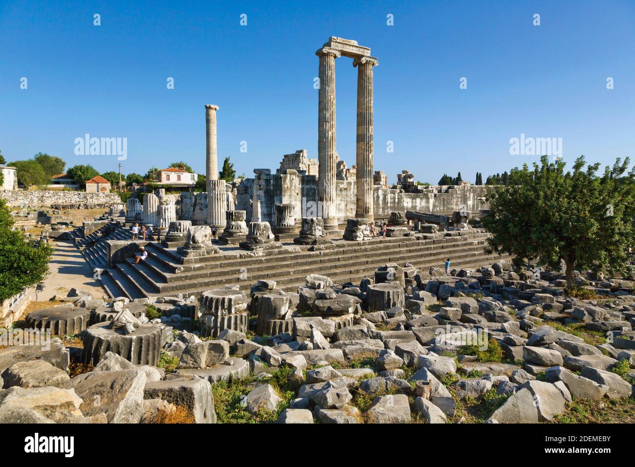 Ruins of ancient Didyma at Didim, Aydin Province, Turkey.  Temple of Apollo. Stock Photo