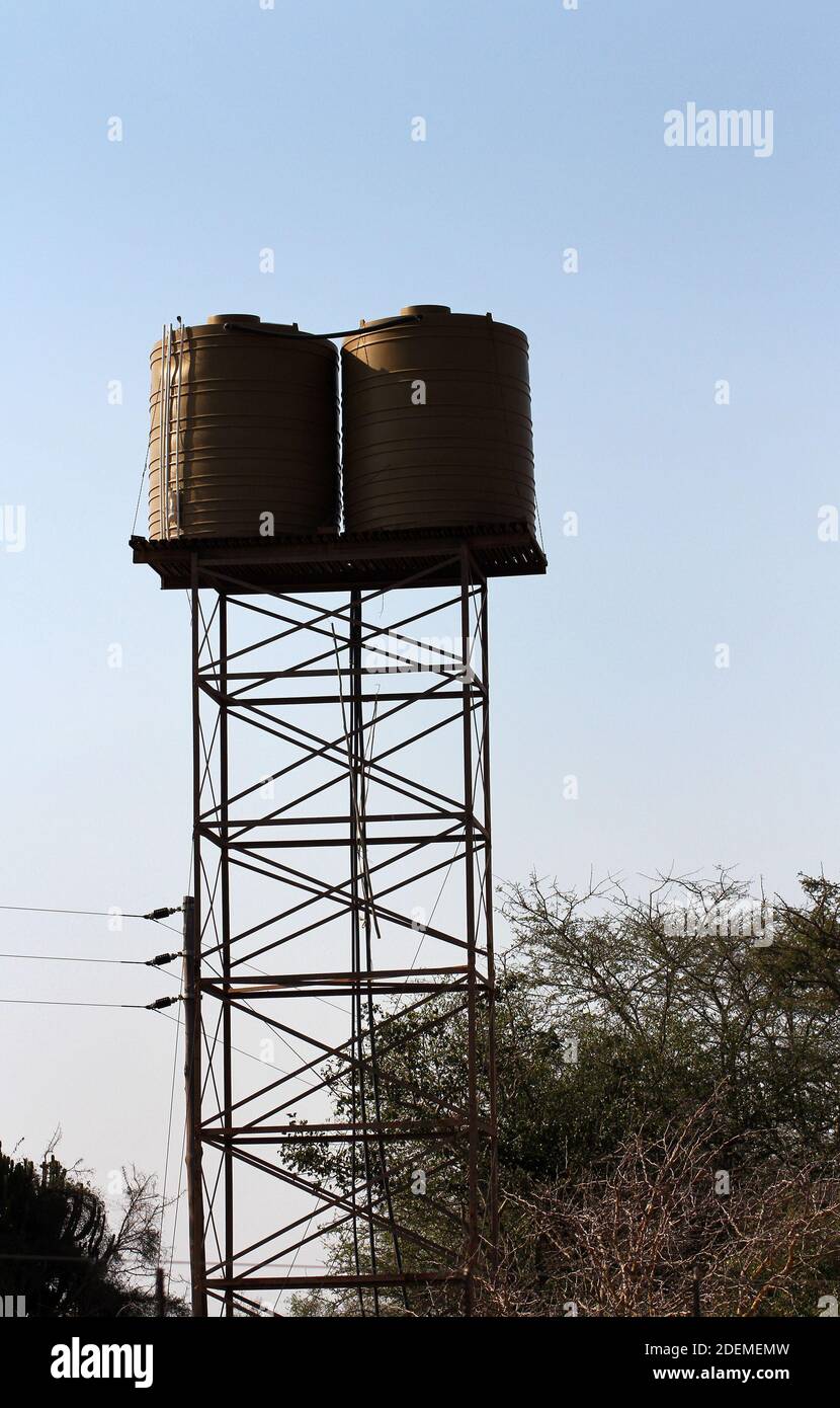 Elevated JoJo tank, Kruger National Park, South Africa Stock Photo Alamy