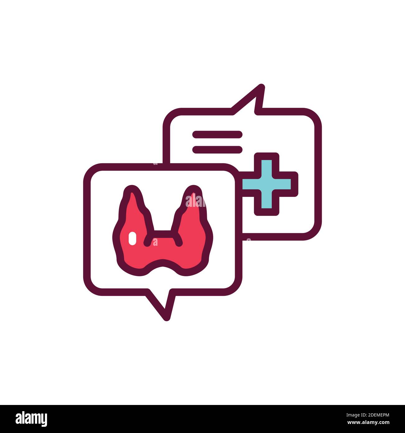 Consultation with doctor endocrinologist line icon. Isolated vector element. Stock Vector