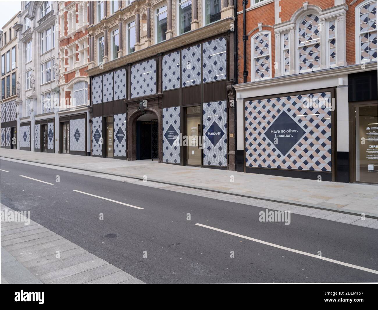 GREAT BRITAIN / England / London / Several storefronts, remain vacant in New Bond Street. Stock Photo