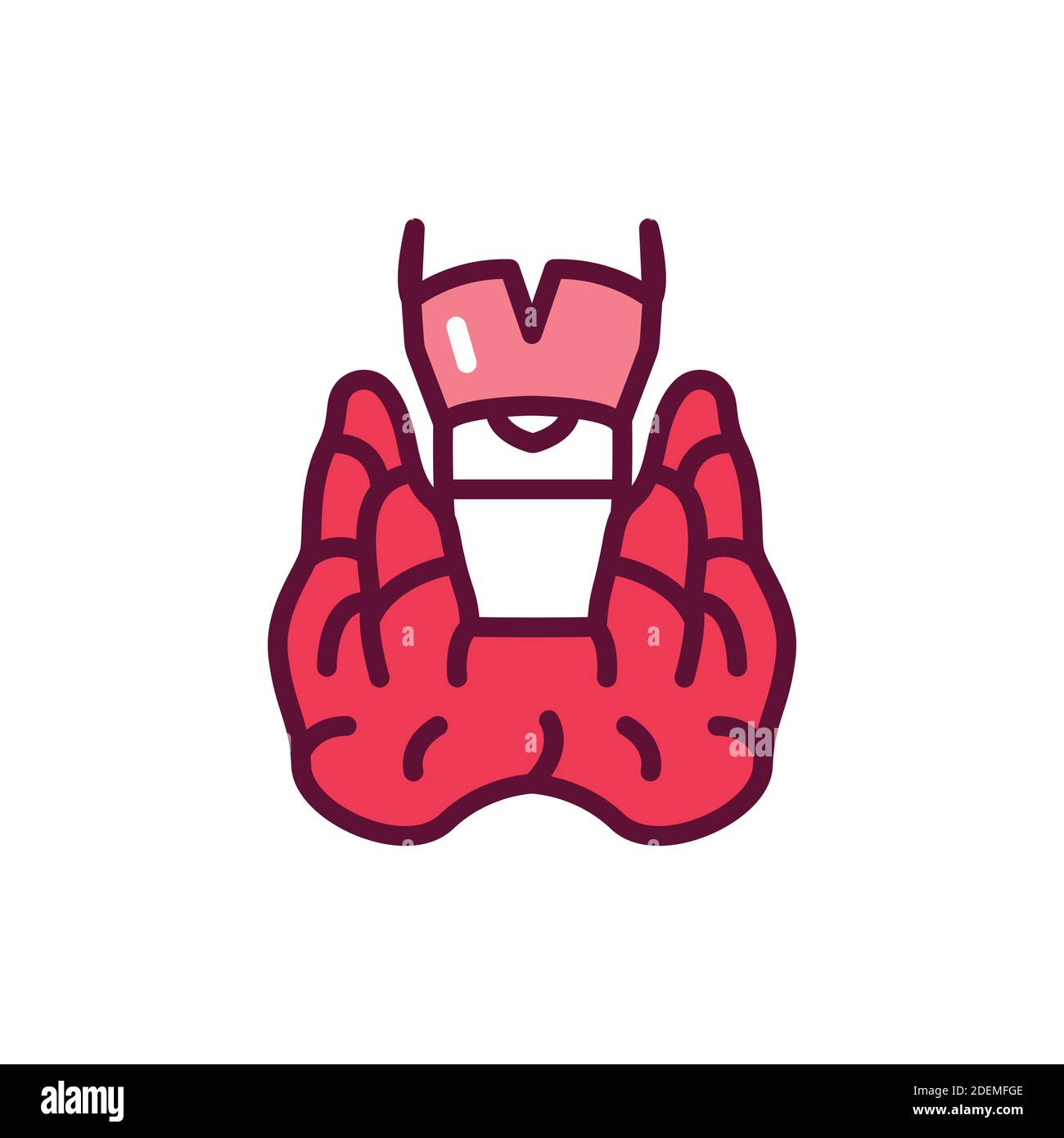 Thyroid gland color line icon. Isolated vector element. Stock Vector