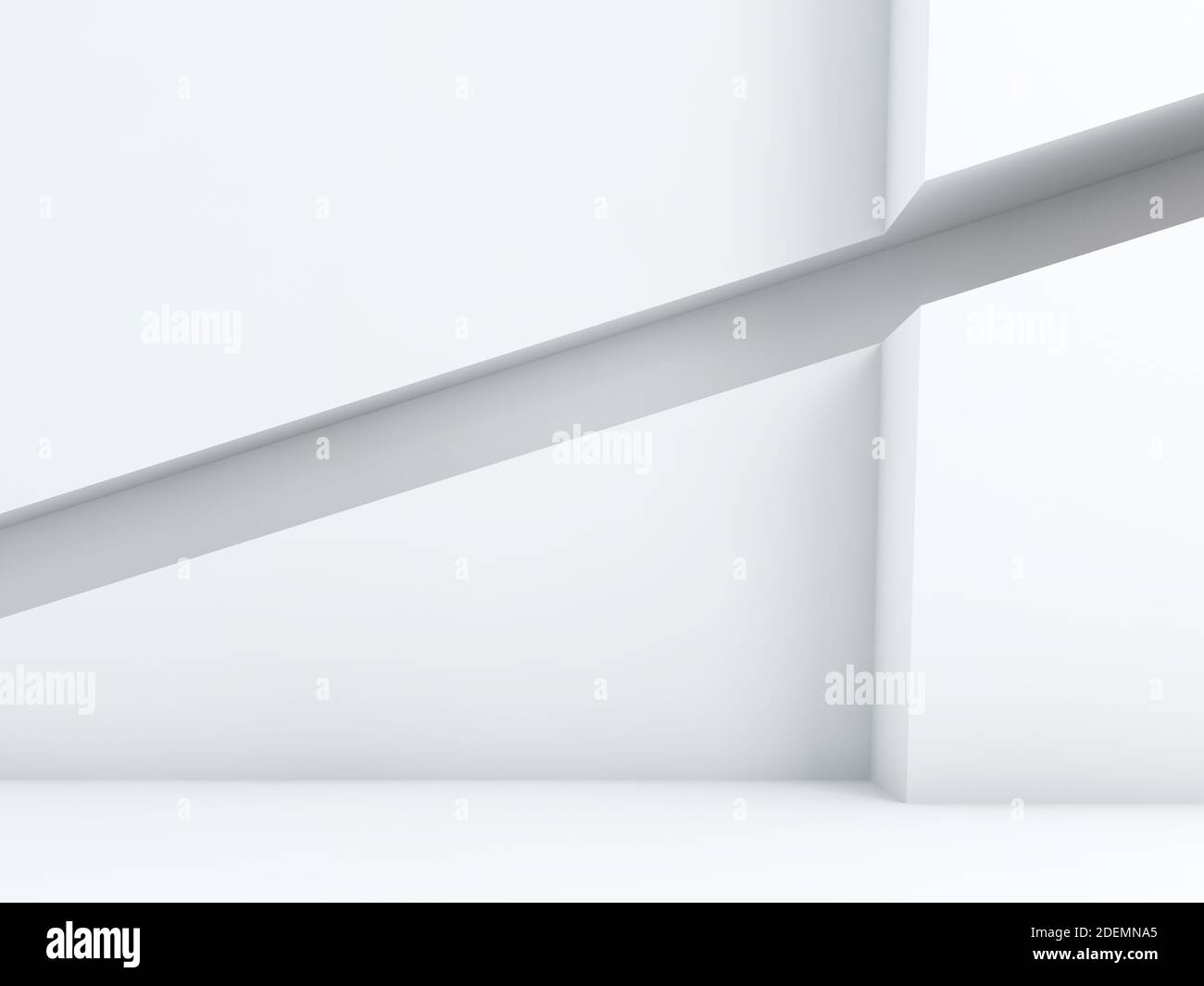 Abstract empty white interior with inclined niche, minimal ...