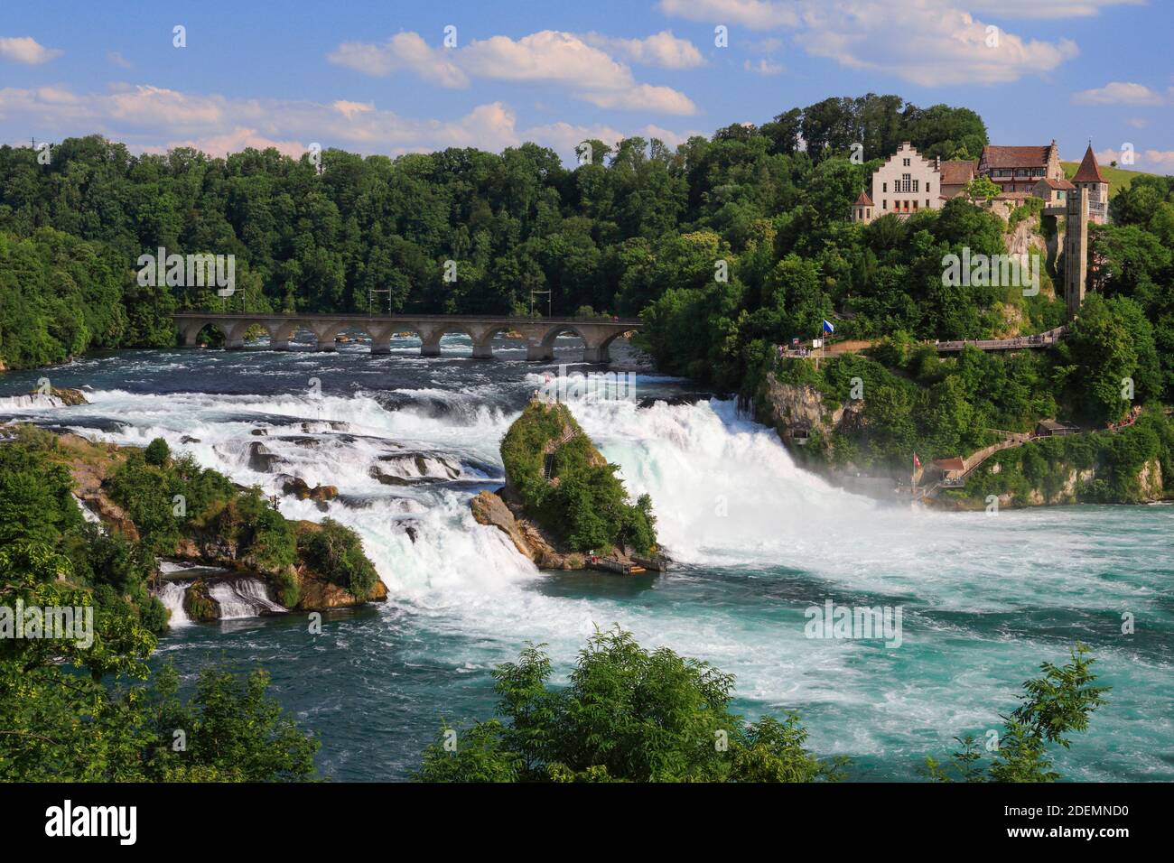 geography / travel, Switzerland, Rhine Falls and Laufen Castle, Additional-Rights-Clearance-Info-Not-Available Stock Photo