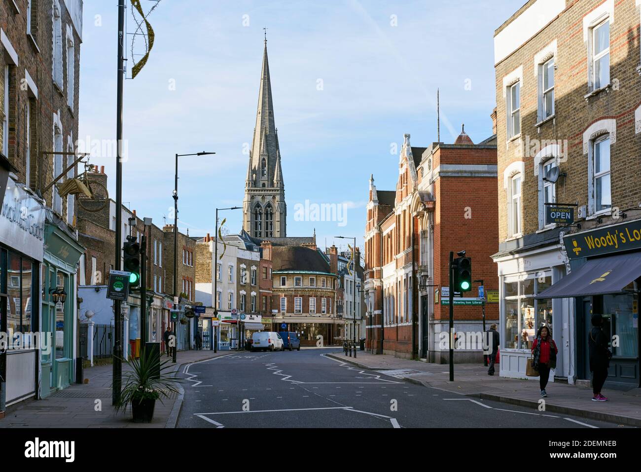 Church Street, Stoke Newington, North London UK, in December 2020 Stock Photo
