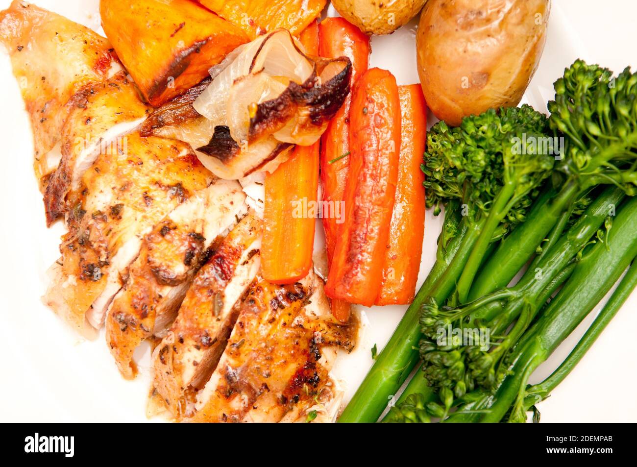 organic free range chicken roasted with vegetables and gravy Stock