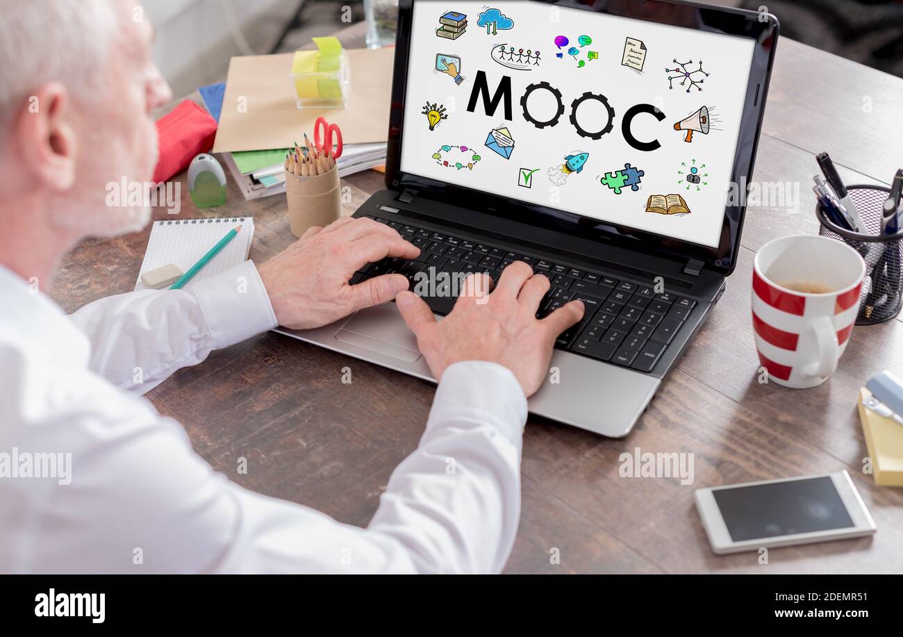 Mooc concept shown on a laptop screen Stock Photo
