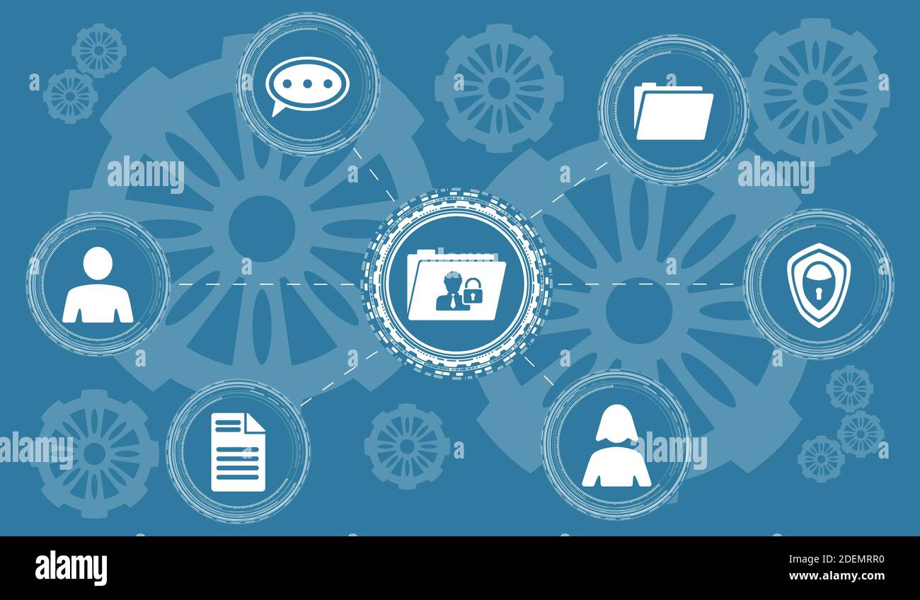Concept of personal data security with connected icons Stock Photo - Alamy