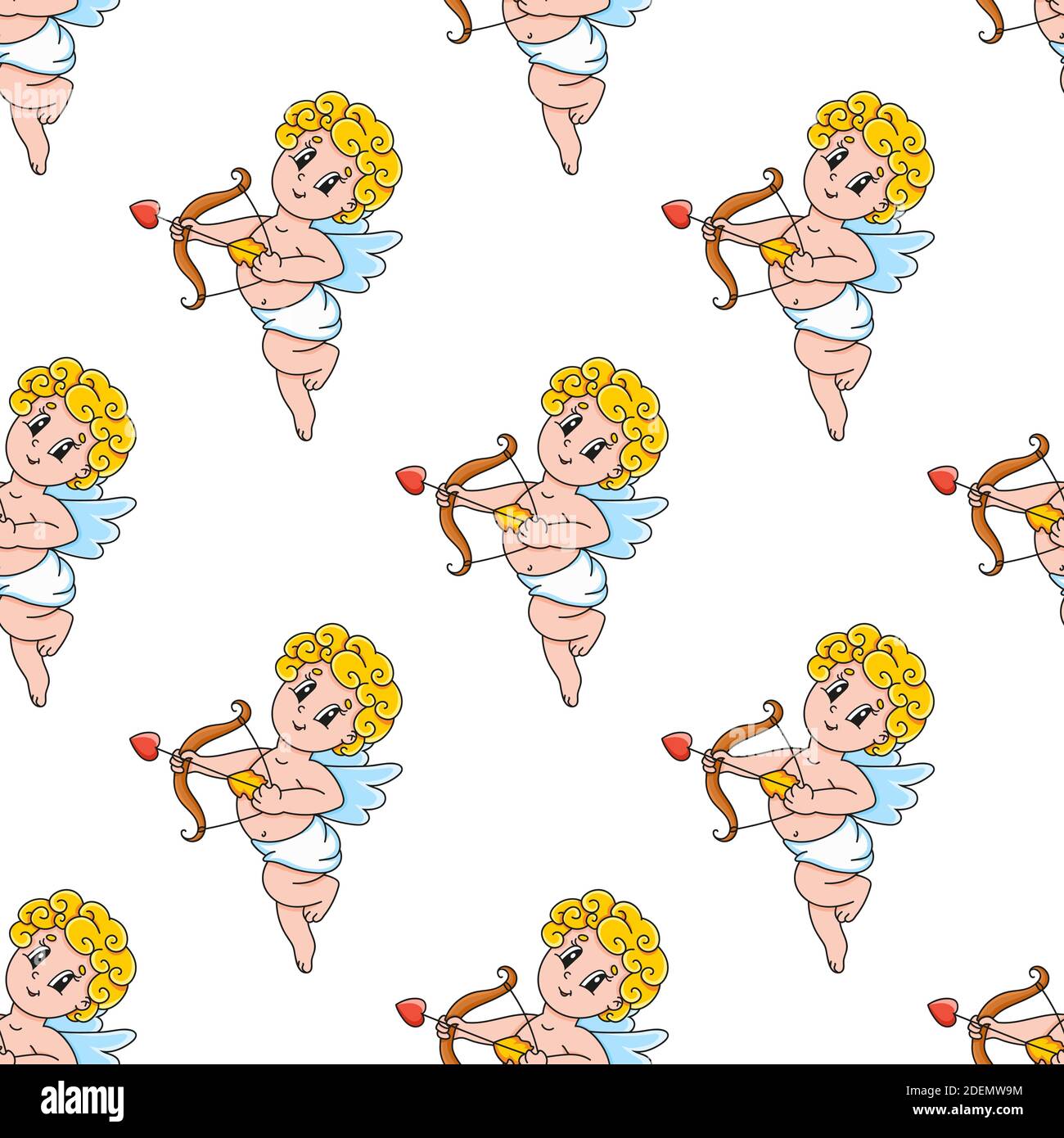 Colored seamless pattern. Cartoon style. Hand drawn. Vector ...