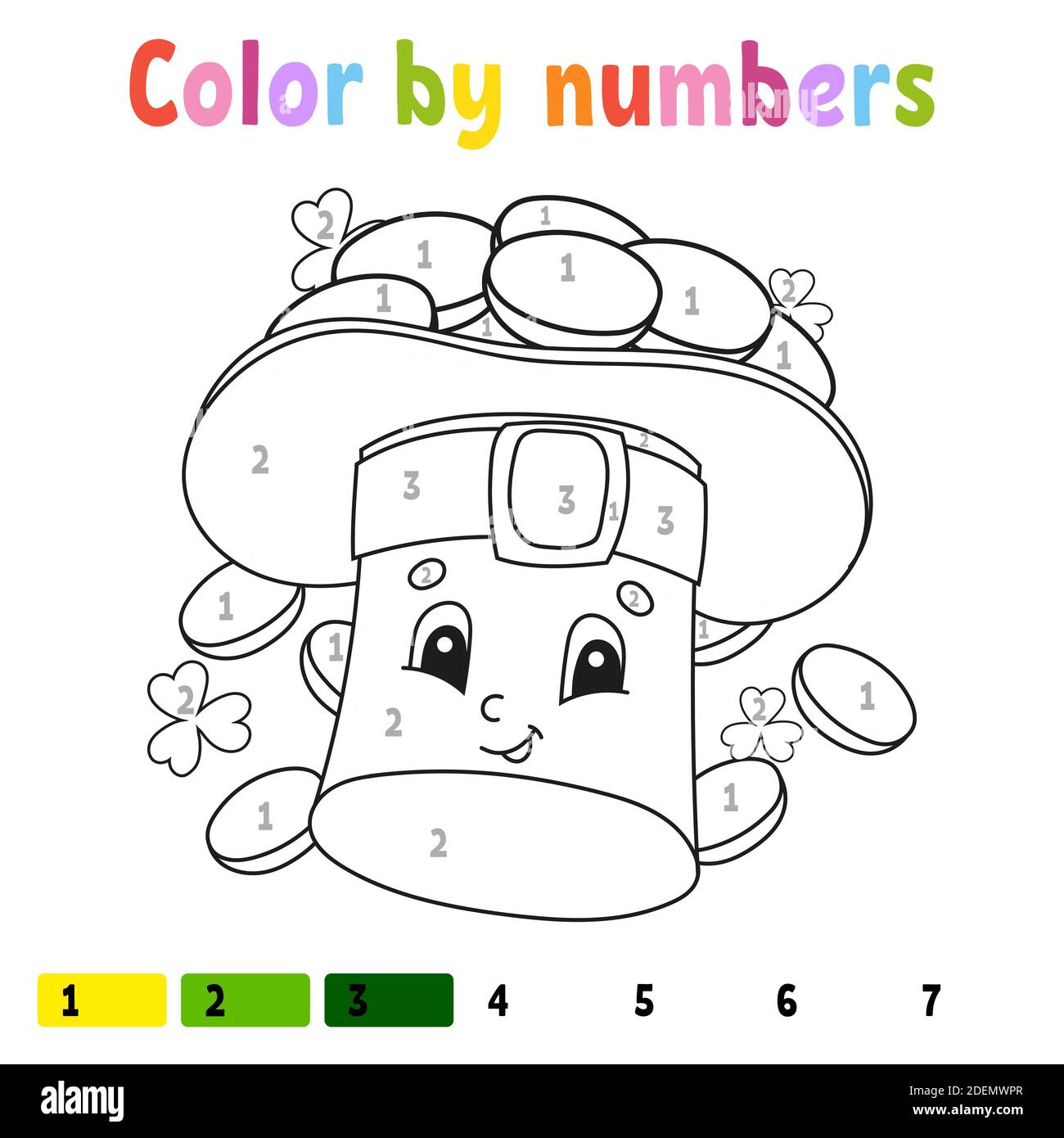 Download Color By Numbers Coloring Book For Kids Vector Illustration Cartoon Character Hand Drawn Worksheet Page For Children Isolated On White Backgroun Stock Vector Image Art Alamy