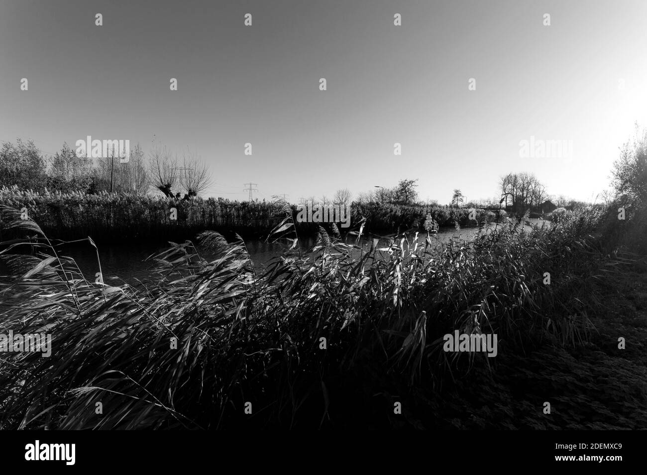 black and white pictures of the Gein river Stock Photo - Alamy