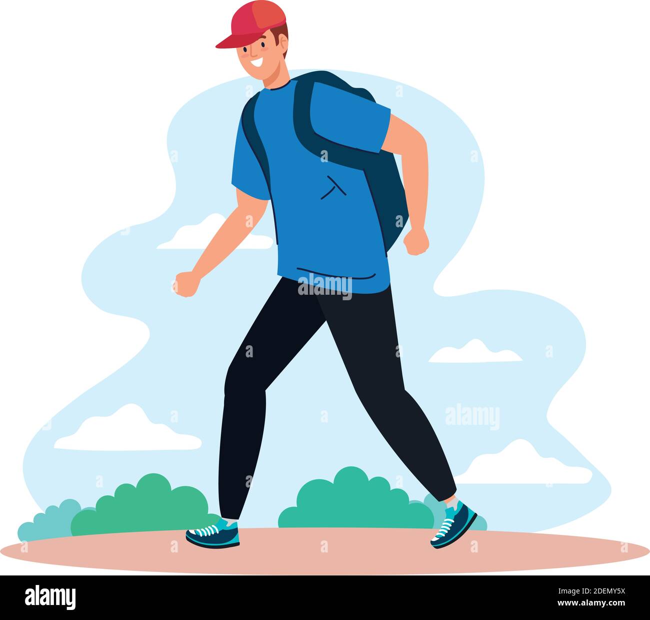 man with bag at park vector design Stock Vector Image & Art - Alamy