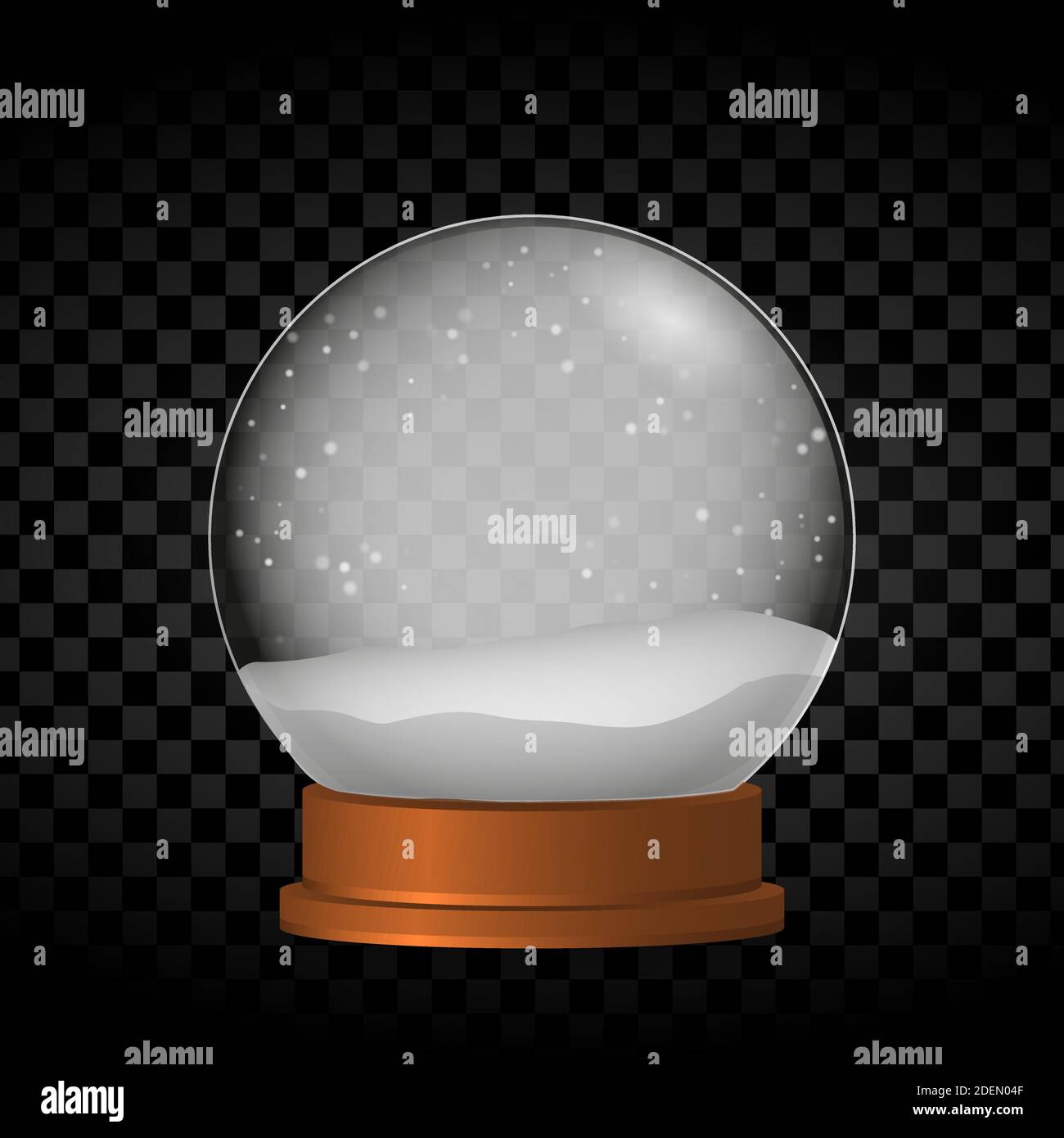 Christmas Snowball decorations. Realistic Snow globe on a transparent ...