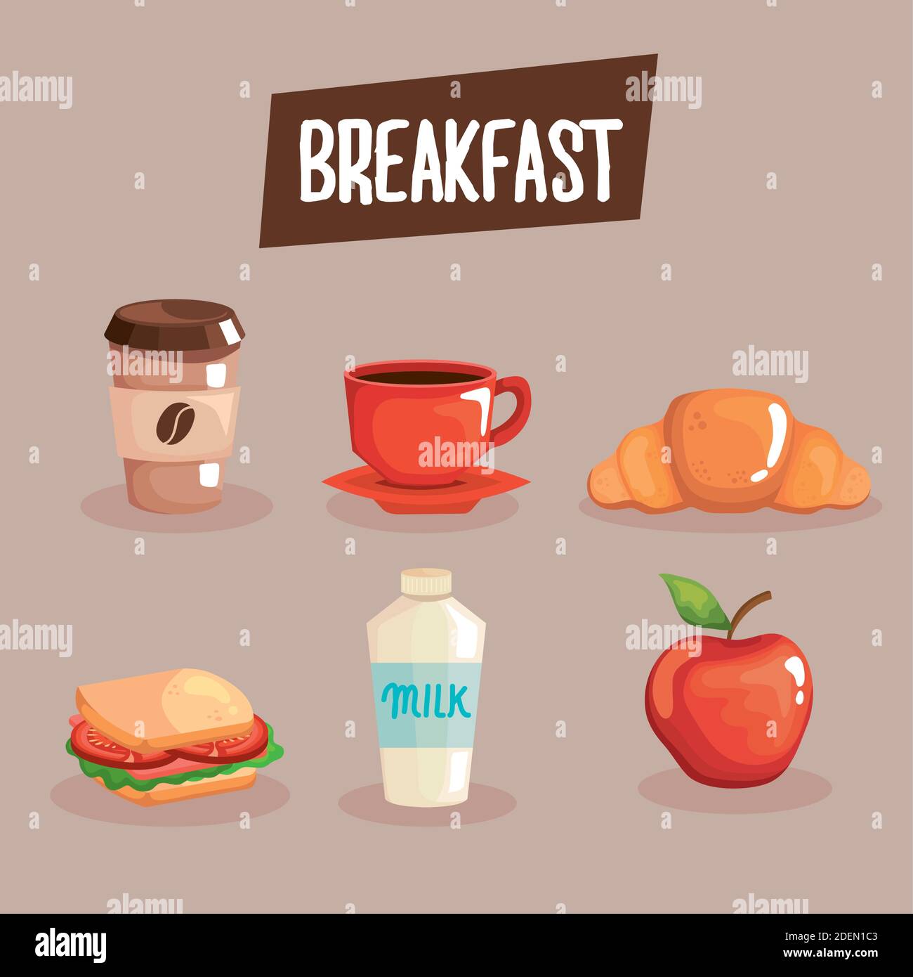 Breakfast icon set vector design Stock Vector Image & Art - Alamy