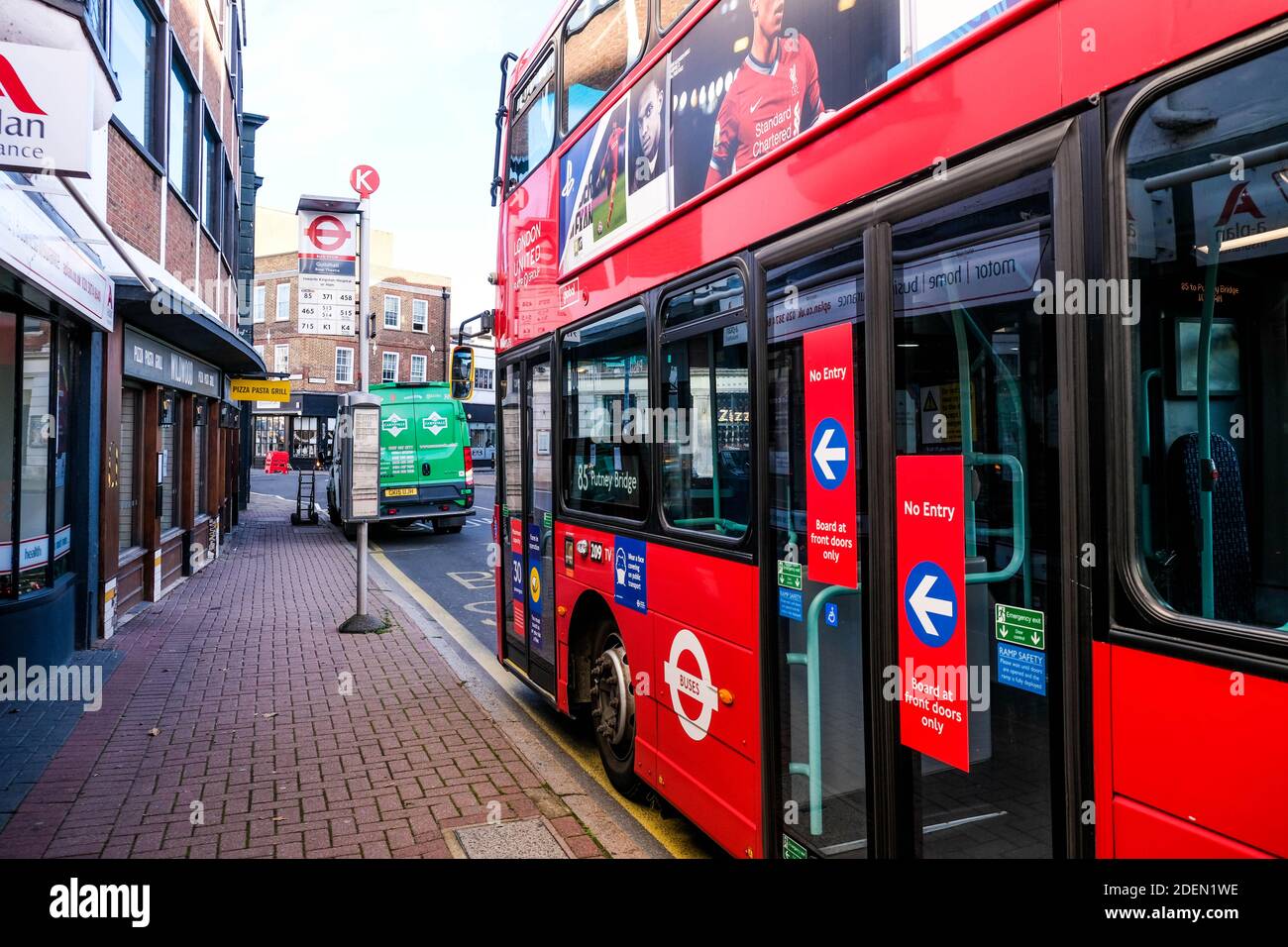 London UK, December 01 2020, Red Transport For London Double Decker Public Passenger Bus Stock Photo