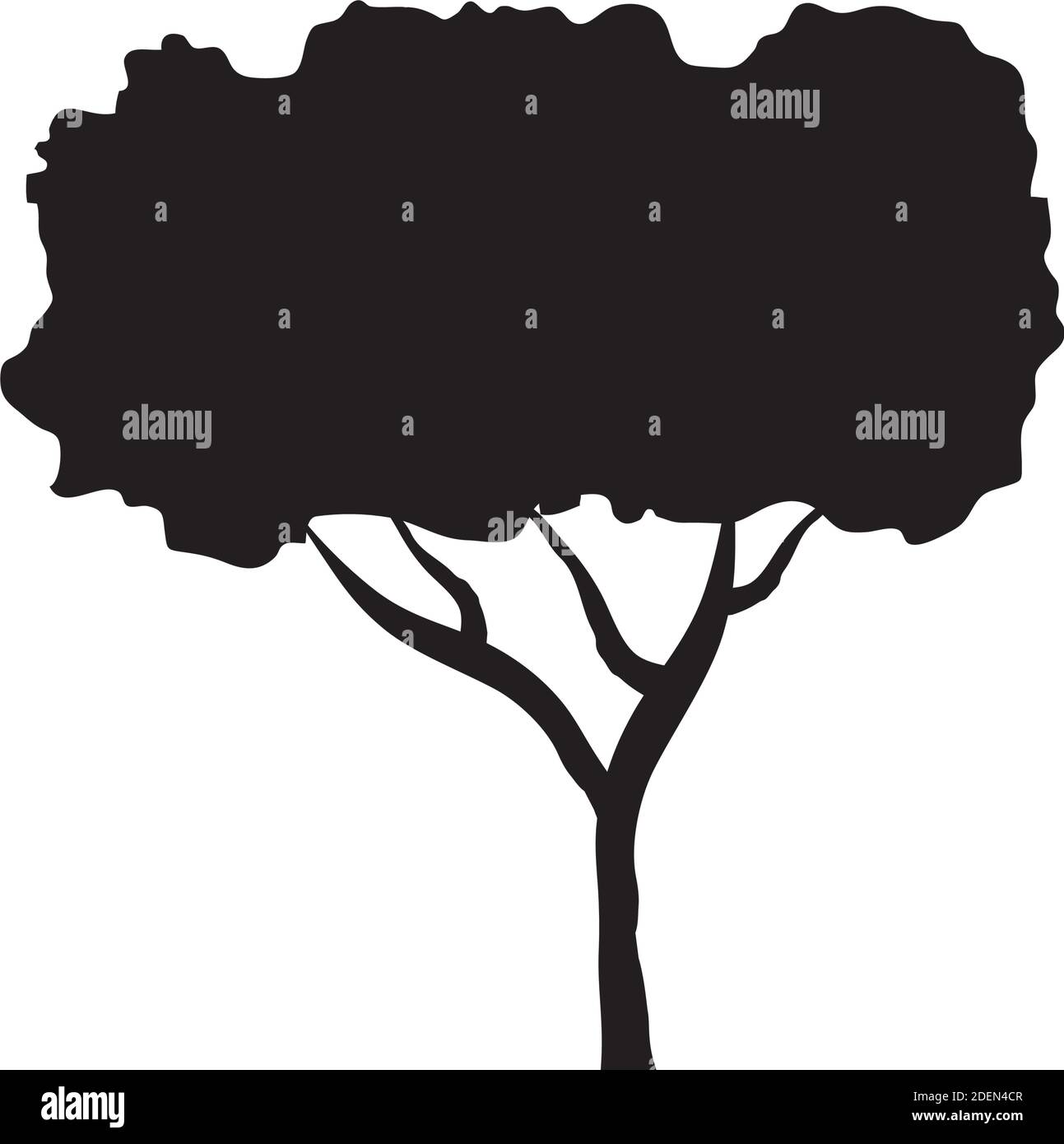 leaved tree plant style silhouette icon Stock Vector Image & Art - Alamy