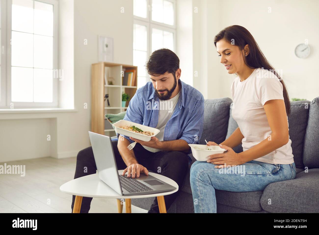 Healthy food delivery service and daily ration concept Stock Photo Alamy