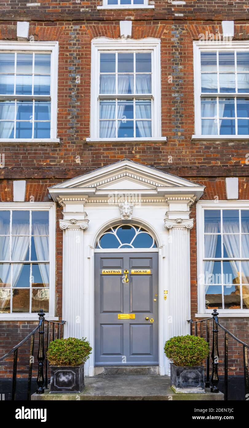 Front entrance to Eastway House built in 1735, East Street, Blandford Forum, a market town in