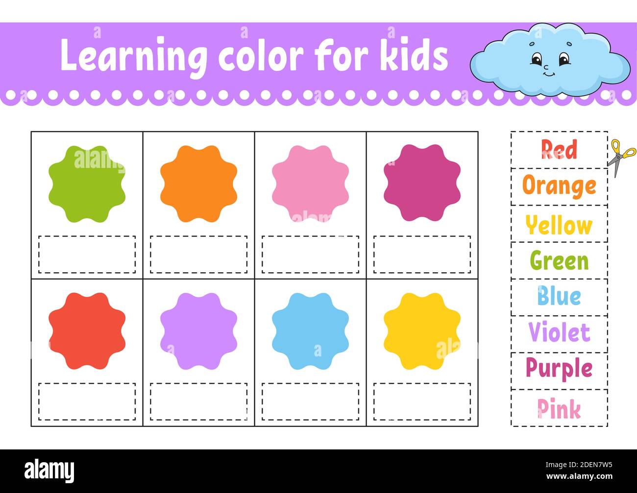 Learning color for kids. Education developing worksheet. Activity page ...