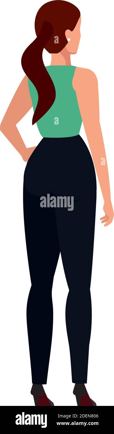 Woman Back Icon Back beautiful woman avatar hi-res stock photography and images - Alamy