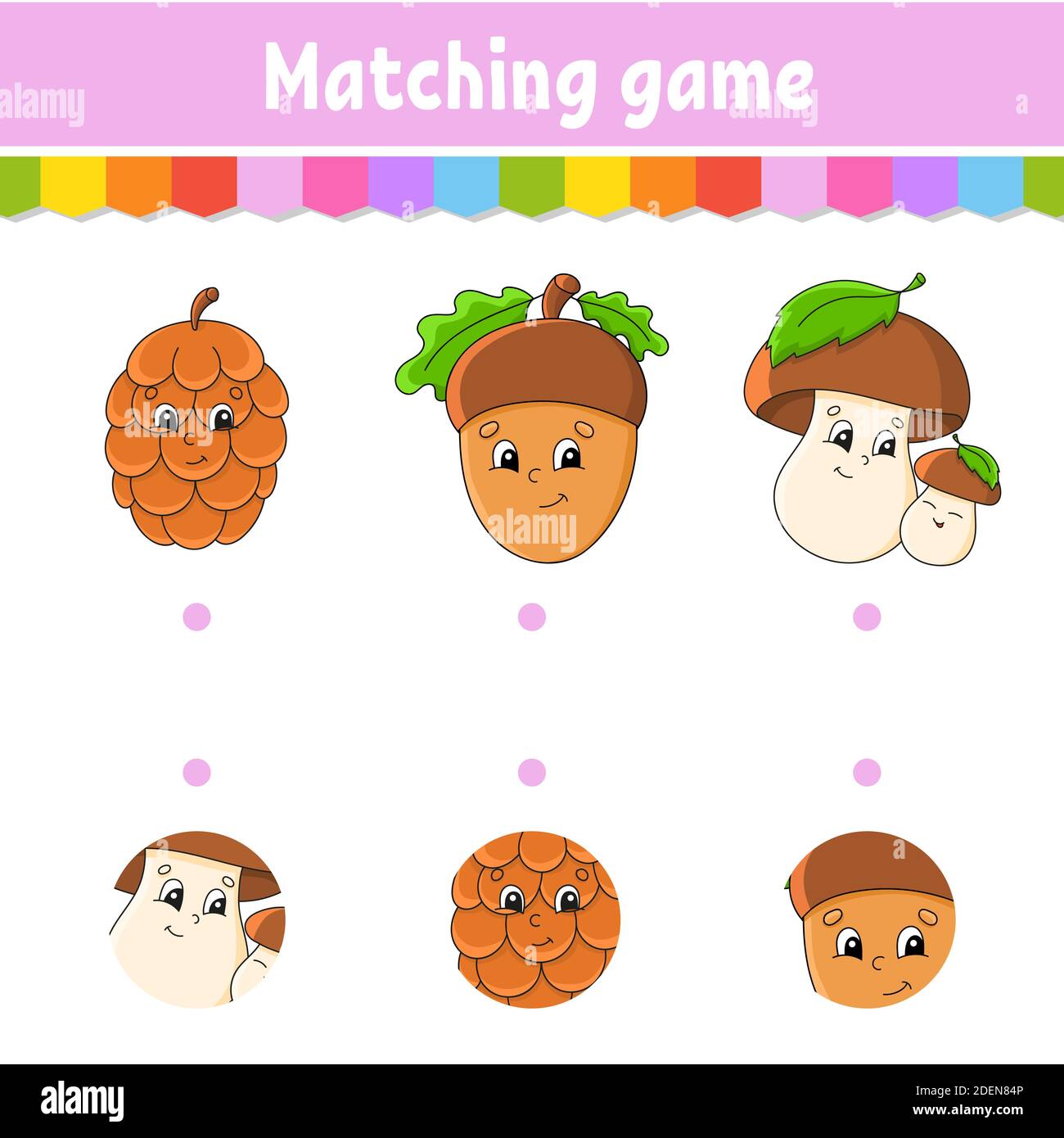 Matching game for kids. Education developing worksheet. Draw a line ...