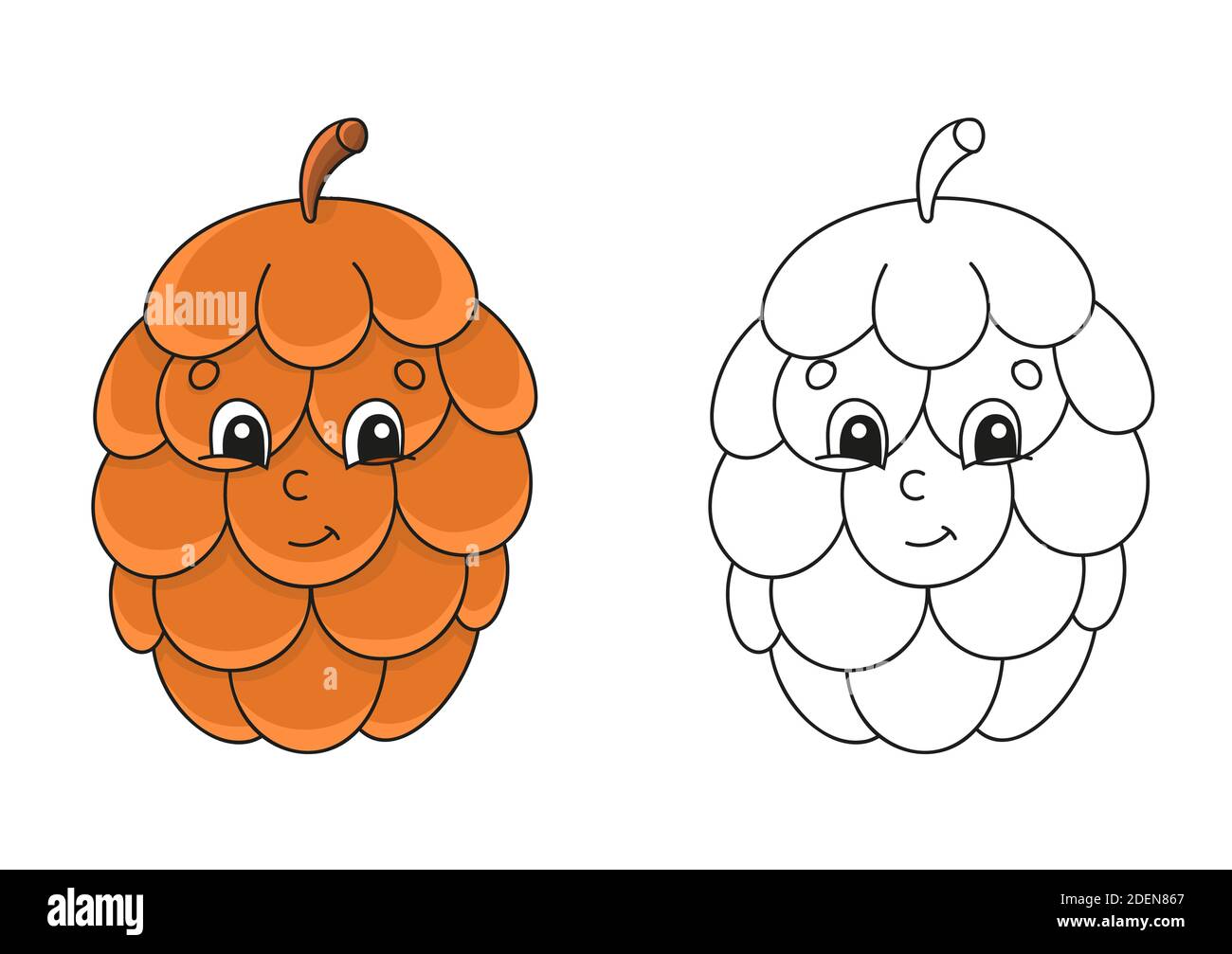 Coloring page for kids. Cartoon character. Vector illustration. Black contour silhouette. Isolated on white background. Autumn theme. Stock Vector