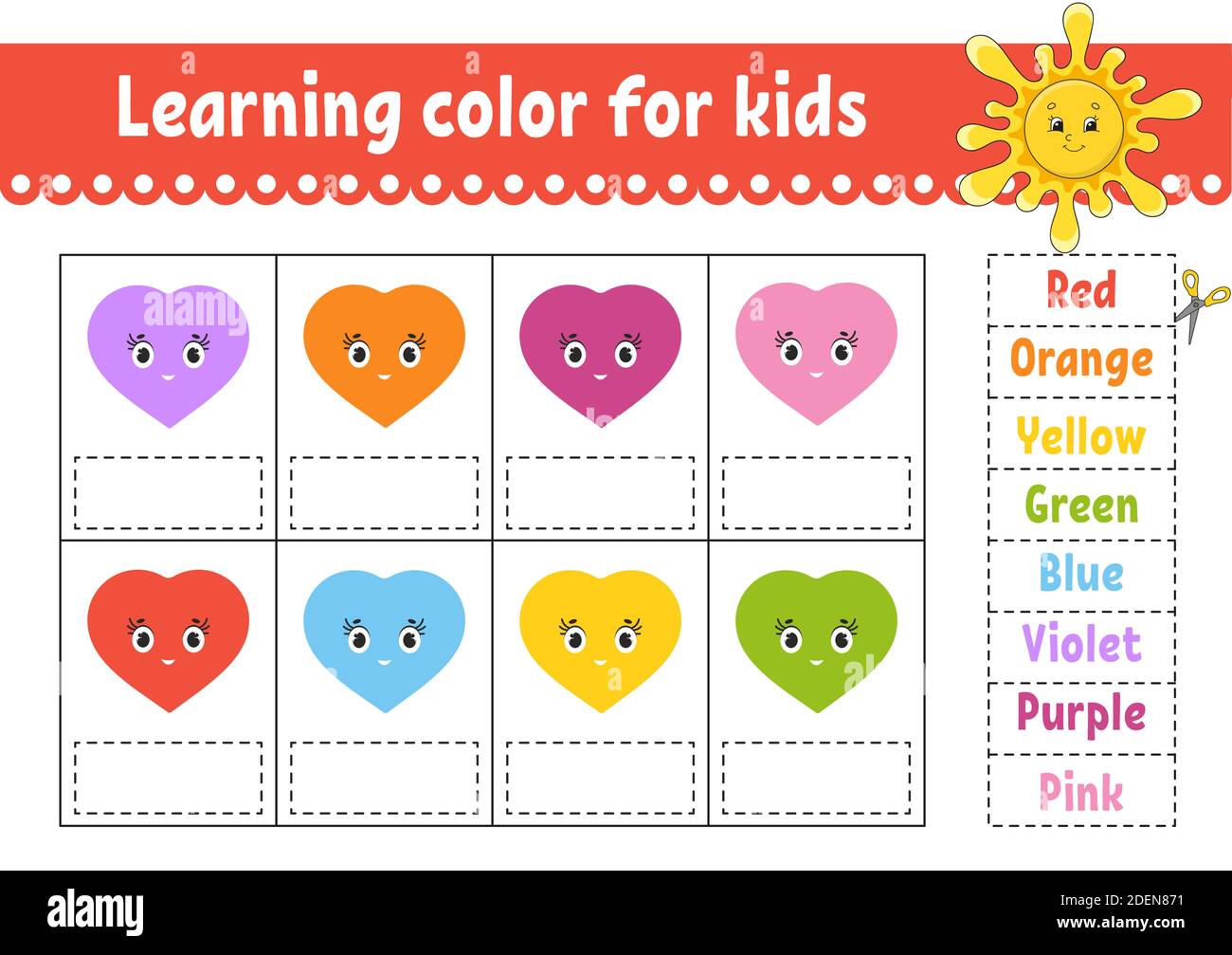 Flash cards. Learning colors. Education developing worksheet. Activity page  for kids. Color game for children. Vector illustration Stock Vector Image &  Art - Alamy