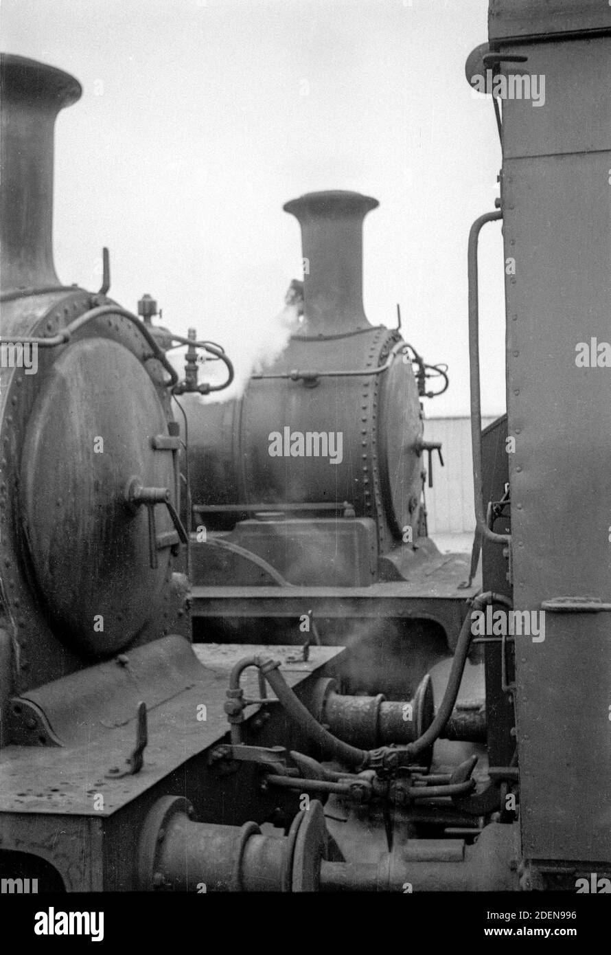 Isle of Wight steam Locomotives at Ryde Esplanade -1 Stock Photo