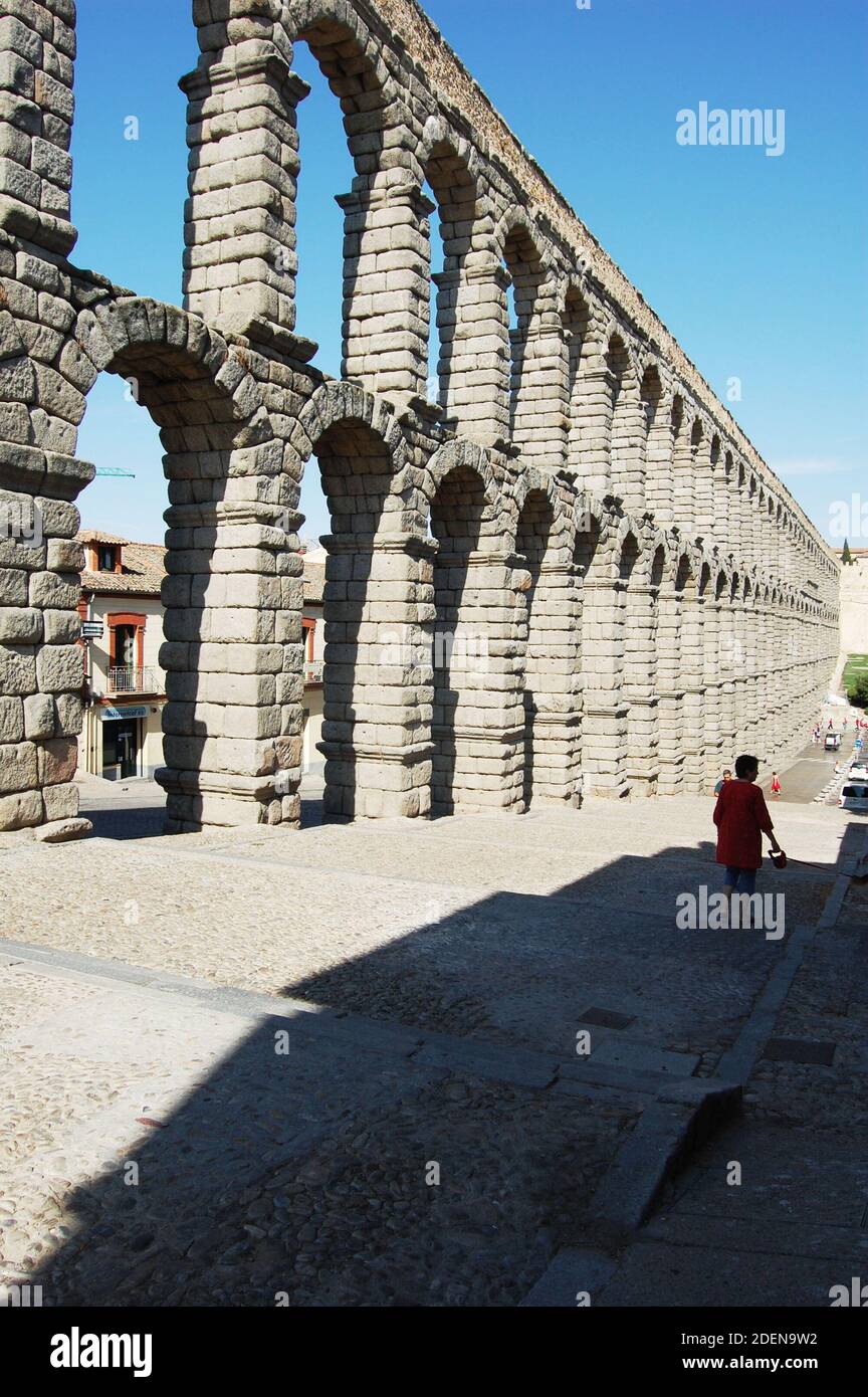 Viaduct in Segovia, Spain Stock Photo