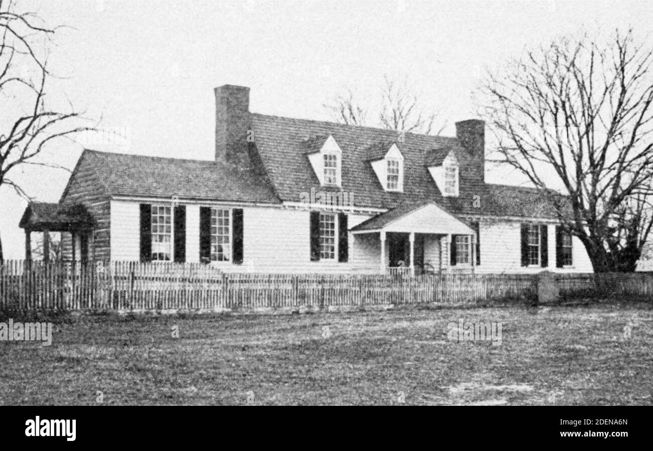 An old photograph of Carey House, Williamsburg's, Virginia, USA Stock Photo