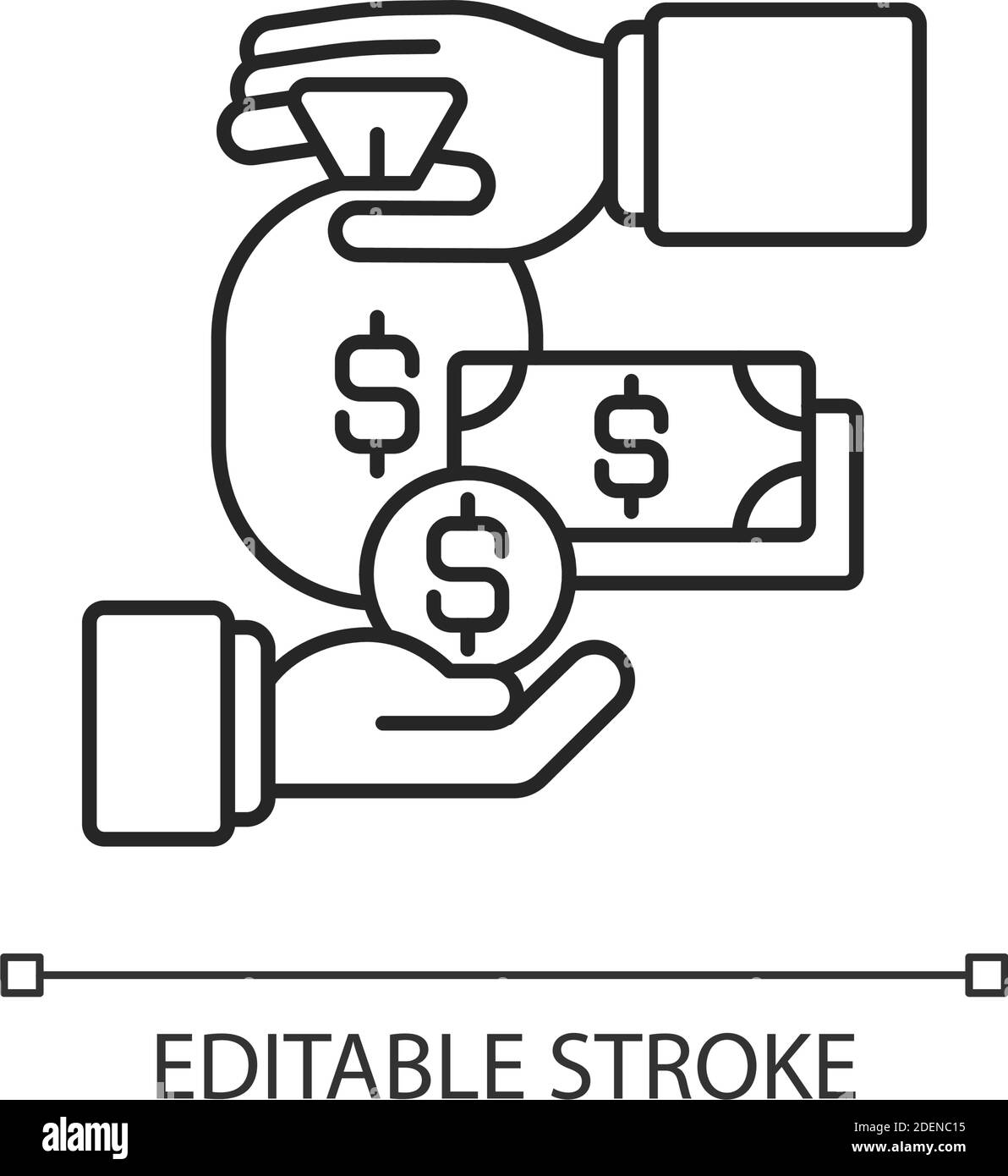 Payroll linear icon Stock Vector