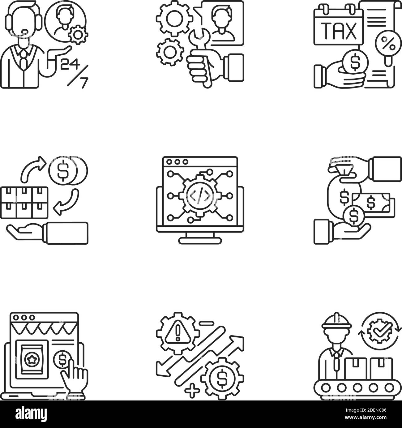 Business management linear icons set Stock Vector Image & Art - Alamy