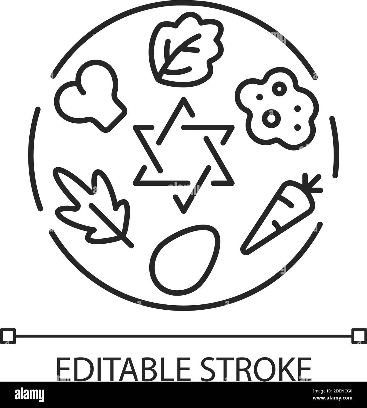 Passover seder plate symbolic food Black and White Stock Photos