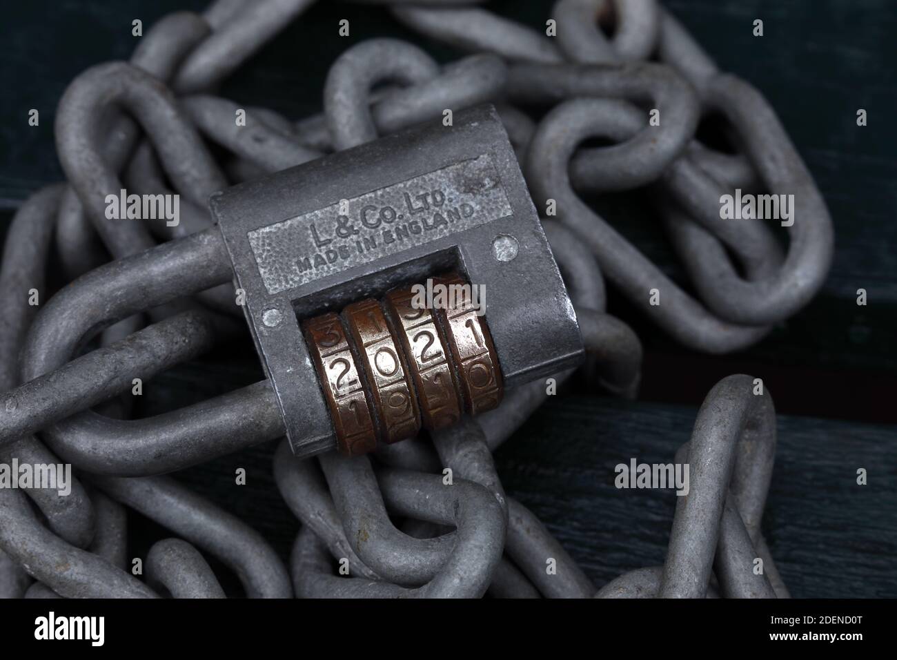 Coronavirus Lockdown2021, chains and padlock, Locking down to stop the spread of Covid-19 Stock Photo