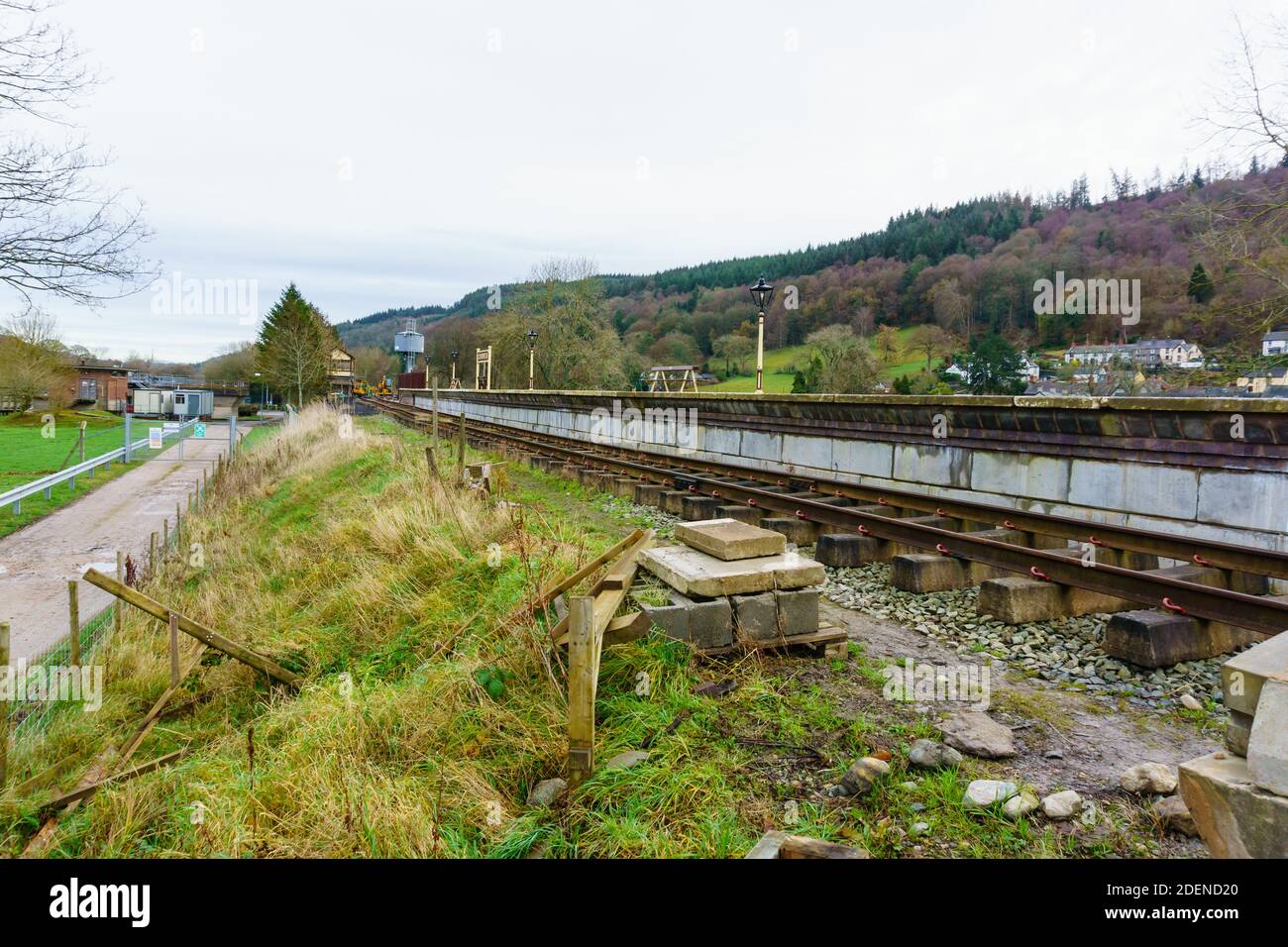 Corwen Central railway station under construction by the volunteer run