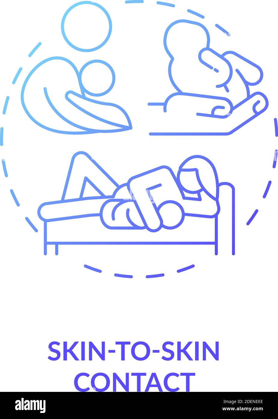 Skin to skin contact concept icon Stock Vector