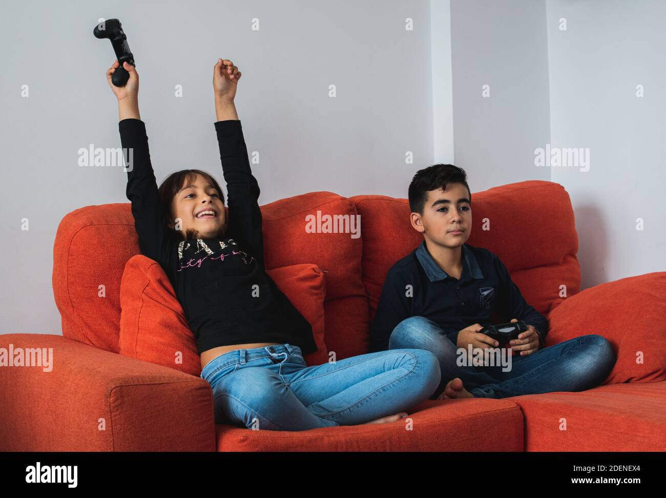 Girlfriend Play Video Games Stock Image - Image of defeat