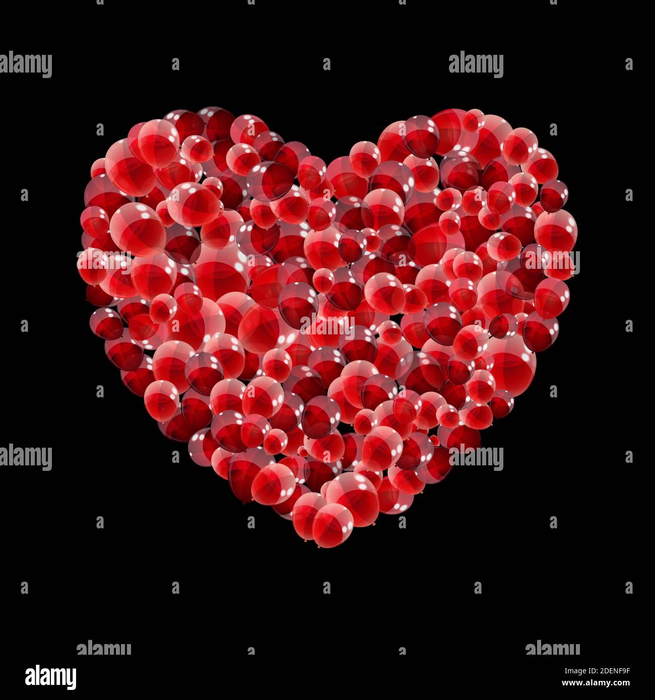 Color Glossy Balloons Heart Background Illustration Stock Photo - Alamy