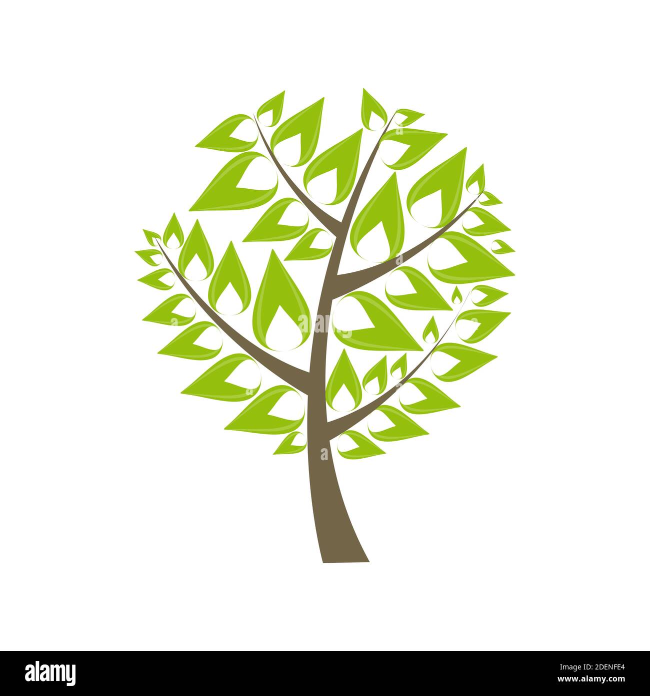Beautiful Green Tree Icon on a White Background Illustration. Stock Photo