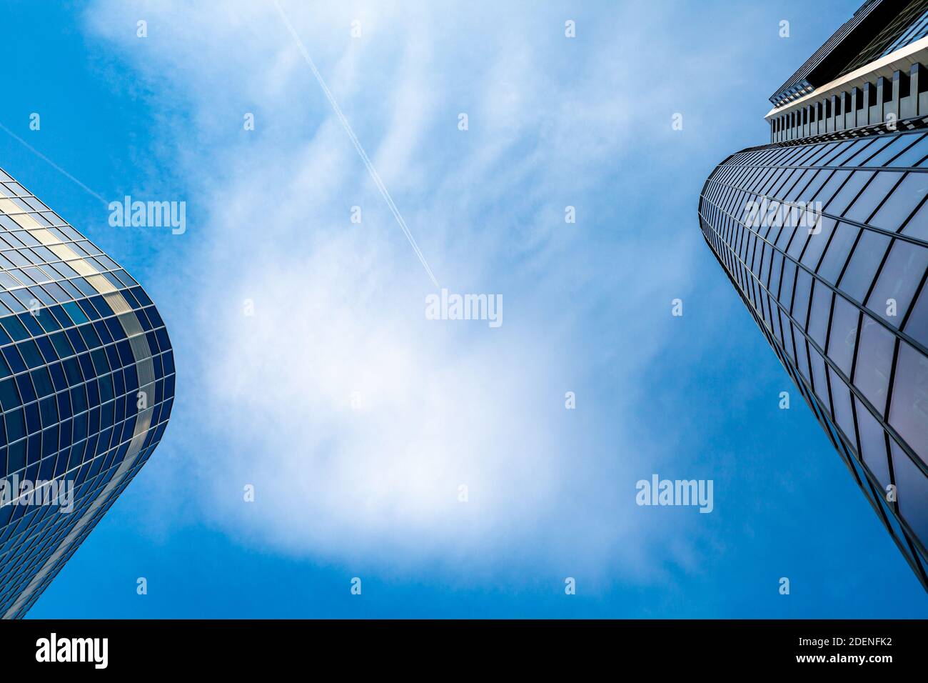 blue sky with modern skyscraper silhouettes Stock Photo - Alamy