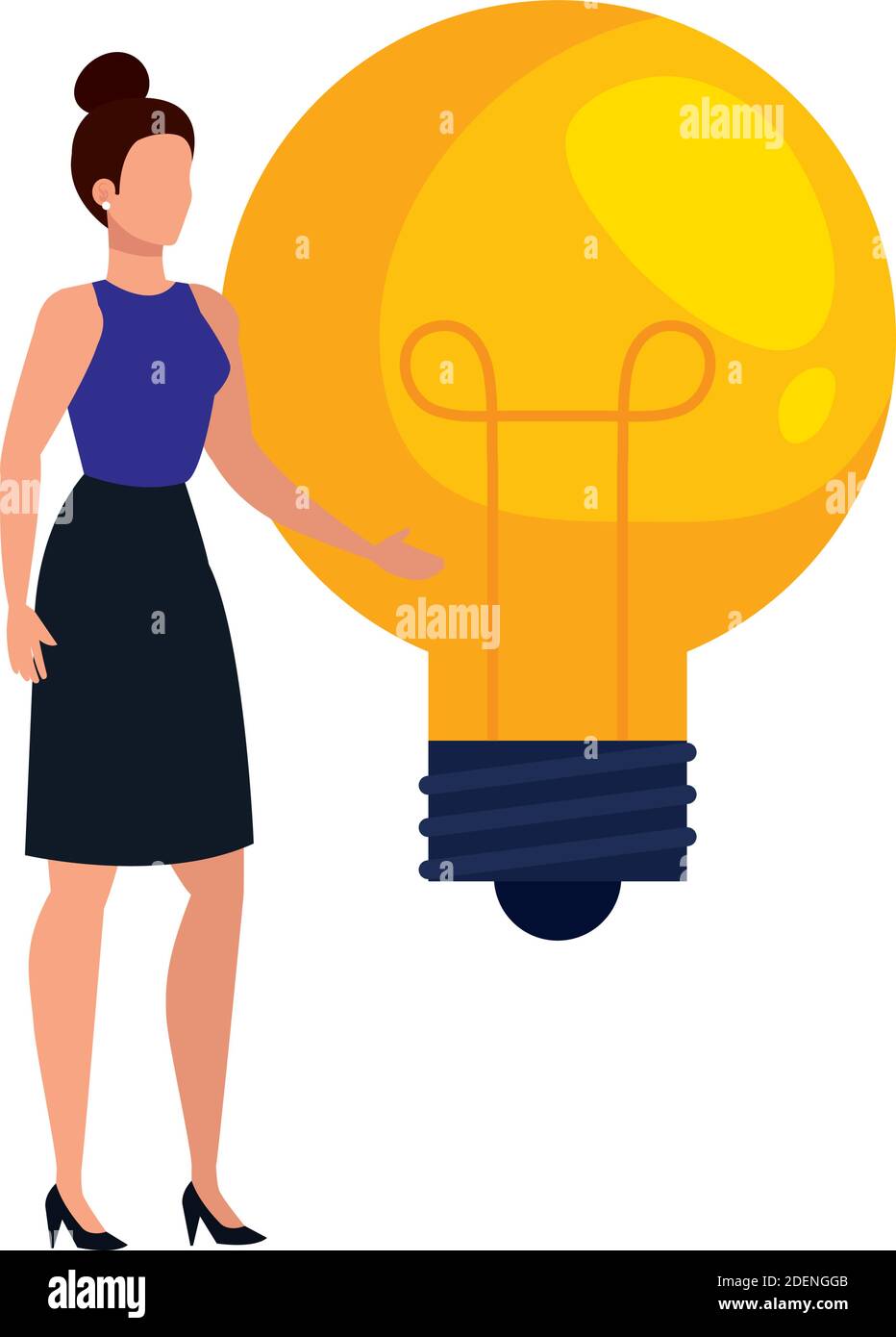 elegant business woman with bulb avatar character Stock Vector Image ...