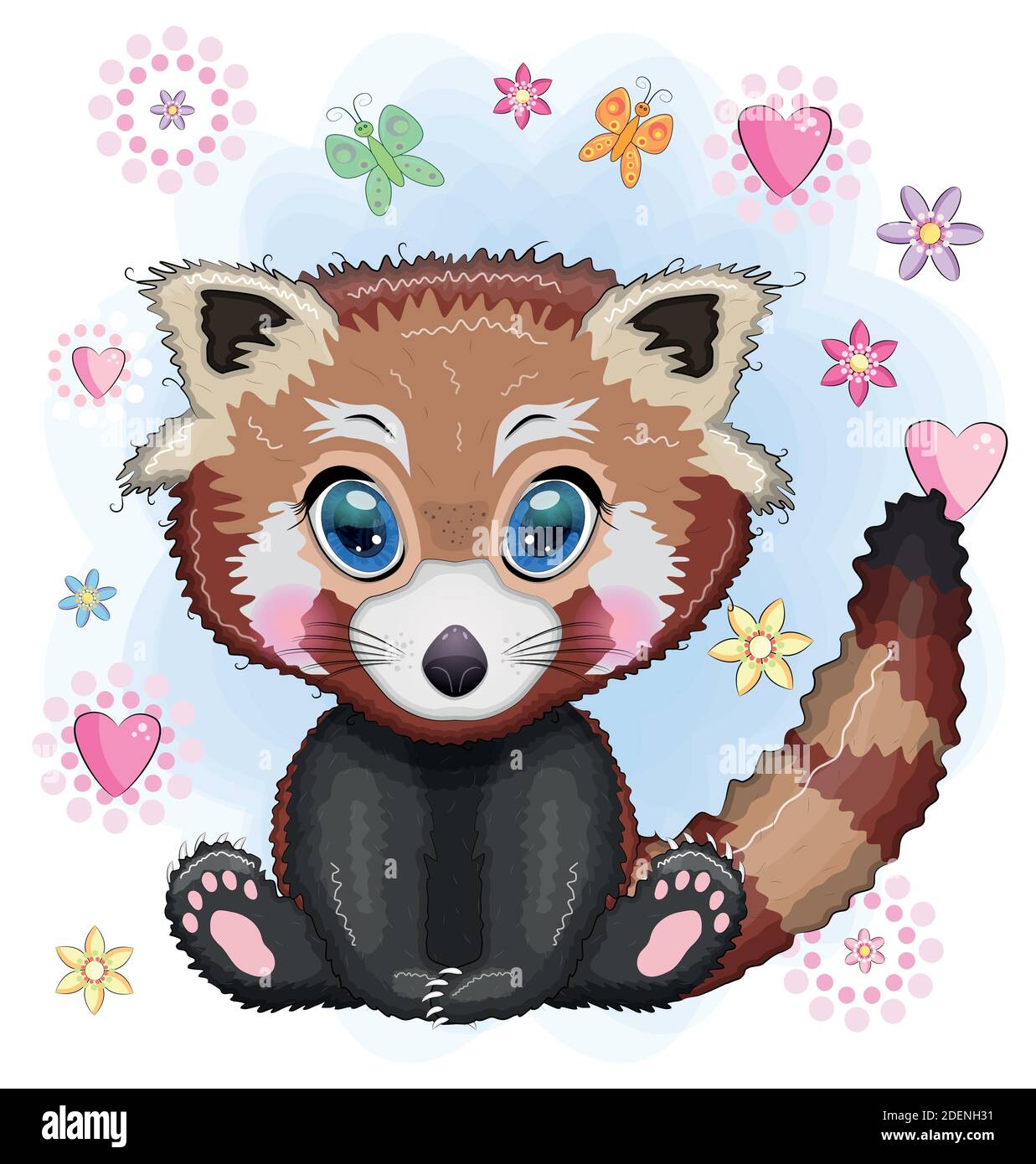 Red Panda Cute Character With Beautiful Eyes Bright Childish Style Rare Animals Red Book Cat Bear Stock Vector Image Art Alamy
