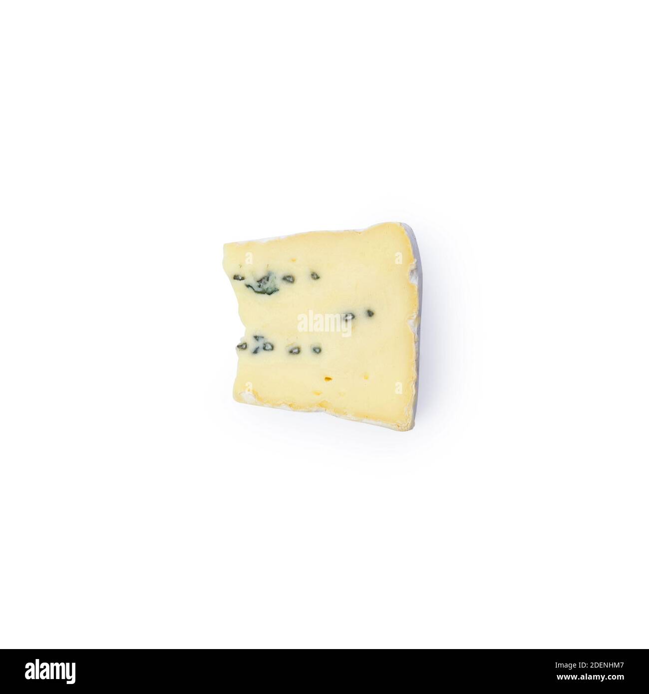 Camembert moldy cheese isolated on white background. Mixture of