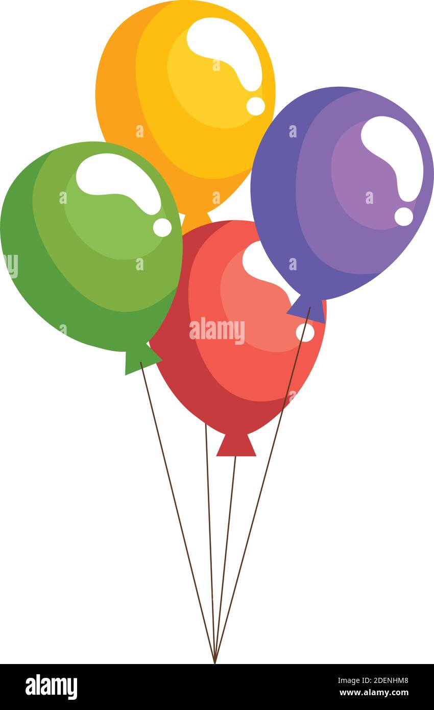 colors balloons helium floating icon Stock Vector Image & Art - Alamy