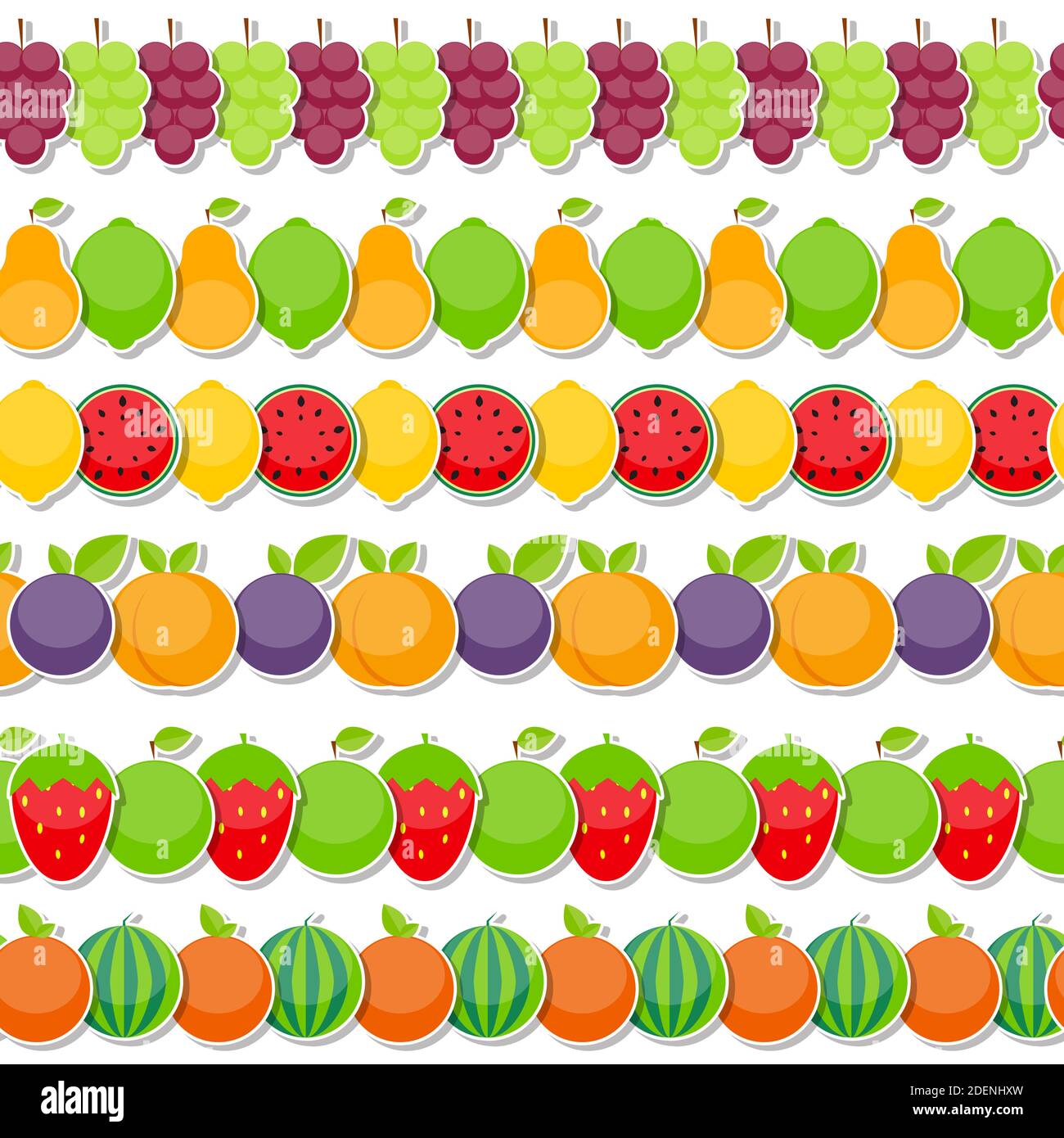Seamless Pattern Background from Apple, Orange, Plum, Cherry, Lemon ...
