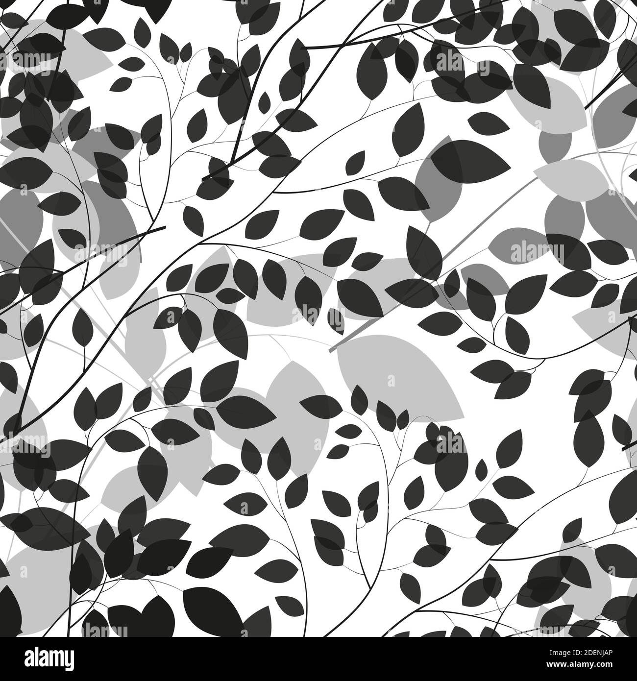 Beautiful Tree Silhouette Seamless Pattern Background Illustration. Stock Photo
