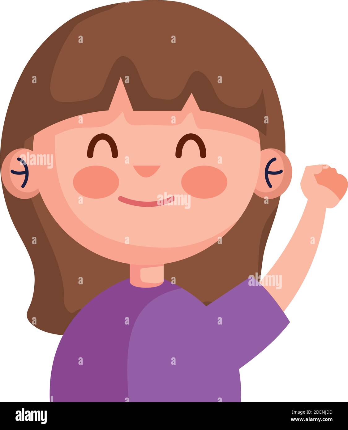 happy cute little girl character Stock Vector Image & Art - Alamy